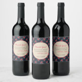 Personalized Floral Thank You Wine Label  ワインラベル (ボトル)