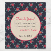 Personalized Floral Thank You Wine Label  ワインラベル (シングルラベル)