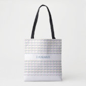 Personalized Floral Tote Bag – Custom Name トートバッグ (正面)