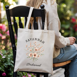 Personalized floral tote bag for bridesmaid gift  トートバッグ
