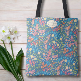 Personalized Floral Tote Bag | Gift for Her  トートバッグ