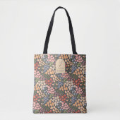 Personalized Floral Tote Bag – Initial & Name トートバッグ (正面)