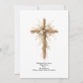 Personalized Floral Watercolor Easter Cross  シーズンカード (正面)