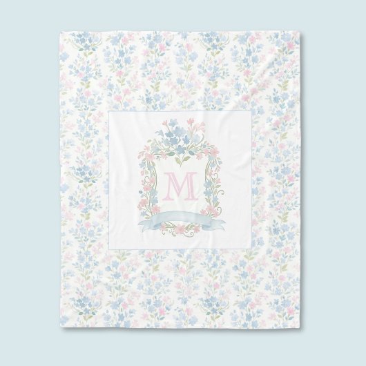 Personalized Floral Watercolor Fleece Blanket フリースブランケット
