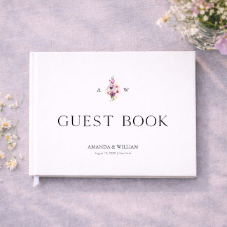 Personalized Floral Wedding Guest Book ゲストブック