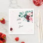 Personalized Floral Wedding Napkins スタンダードランチョンナプキン (インサイチュ)