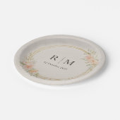 Personalized Floral Wedding Paper Plates ペーパープレート (アングル)