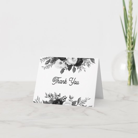 Personalized Floral Wedding Thank You Notes サンキューカード (正面)