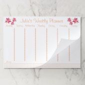 Personalized Floral Weekly Planner Pad ペーパーパッド (折り畳み)