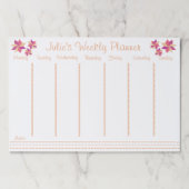 Personalized Floral Weekly Planner Pad ペーパーパッド (正面)