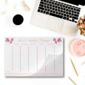 Personalized Floral Weekly Planner Pad ペーパーパッド
