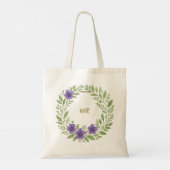 Personalized Floral Wreath Tote Bag – Custom Name トートバッグ (裏面)