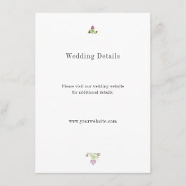 Personalized Folk Floral Wedding Details エンクロージャーカード