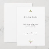 Personalized Folk Floral Wedding Details エンクロージャーカード (正面/裏面)