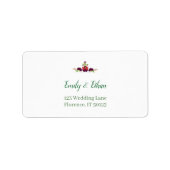 Personalized Folk Floral Wedding Greenery Design ラベル (正面)
