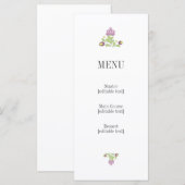 Personalized Folk Floral Wedding Menu Card メニュー (正面/裏面)