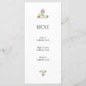Personalized Folk Floral Wedding Menu Card メニュー (正面)