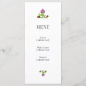 Personalized Folk Floral Wedding Menu Card メニュー (正面)