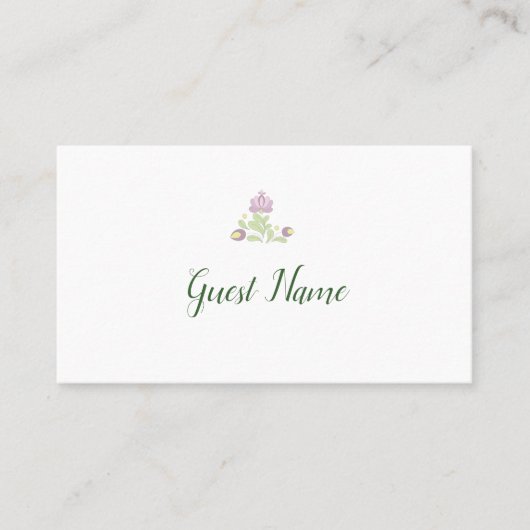 Personalized Folk Floral Wedding Place Card プレイスカード (正面)