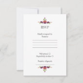 Personalized Folk Floral Wedding RSVP Card (正面)