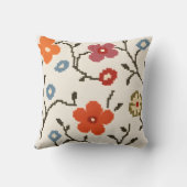 Personalized Folk Scandi Boho Vintage Floral  クッション (裏面)