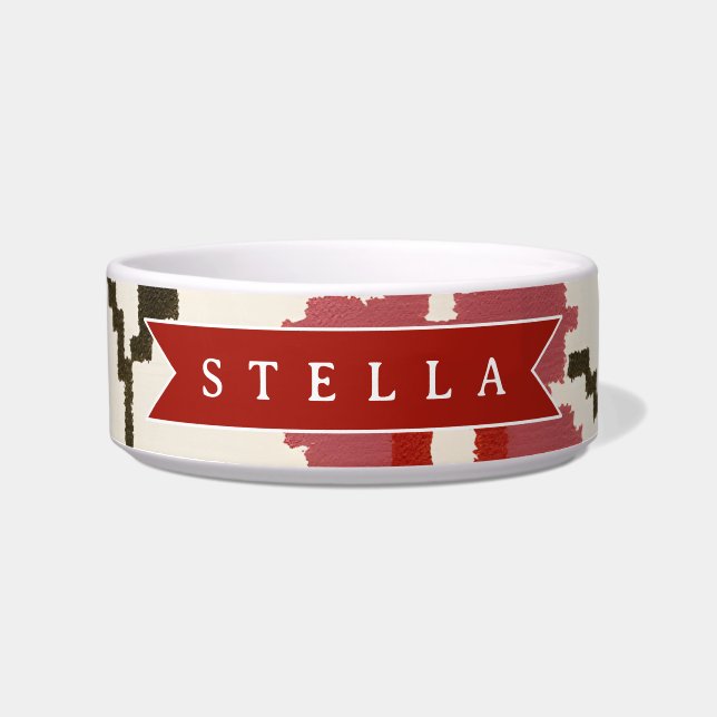 Personalized Folk Scandi Boho Vintage Floral  ボウル (正面)