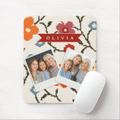 Personalized Folk Scandi Boho Vintage Floral  マウスパッド (マウス)