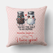 Personalized Food Couple Pun Valentine Pillow クッション (裏面)