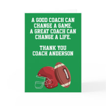 Personalized Football Coach Card From Team Players