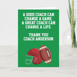 Personalized Football Coach Card From Team Players カード