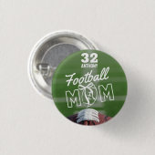 Personalized Football Mom Pin, Jersey & Name 缶バッジ (正面&裏面)
