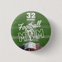 Personalized Football Mom Pin, Jersey & Name 缶バッジ