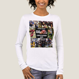 Personalized Football Photo Collage Sports  トライブレンドＴシャツ