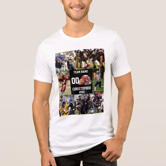 Personalized Football Photo Collage Sports  トライブレンドＴシャツ (正面)