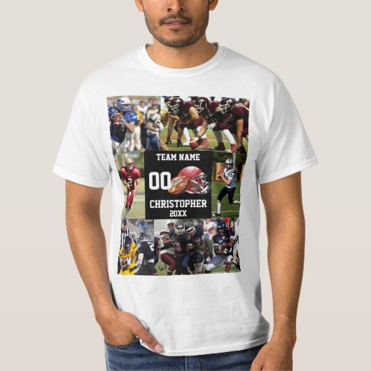 Personalized Football Photo Collage Sports  Tシャツ (正面)