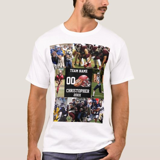Personalized Football Photo Collage Sports  Tシャツ (正面)