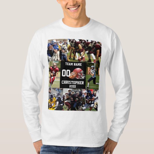 Personalized Football Photo Collage Sports  Tシャツ (正面)