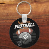 Personalized Football Player Team Number Helmet キーホルダー (正面)