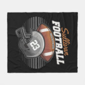 Personalized Football Player Team Number Helmet フリースブランケット (正面(横))