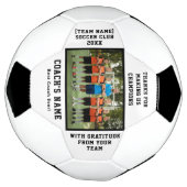 Personalized Football Team Coach with Photo Text サッカーボール (回転)