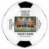 Personalized Football Team Coach with Photo Text サッカーボール (正面)