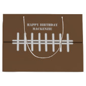 Personalized Football Themed ラージペーパーバッグ (正面)