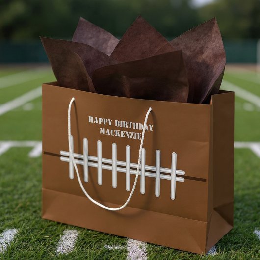 Personalized Football Themed ラージペーパーバッグ