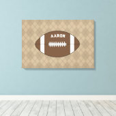 Personalized Football Wall Art Decor キャンバスプリント (インサイチュ (ウッドフロア))
