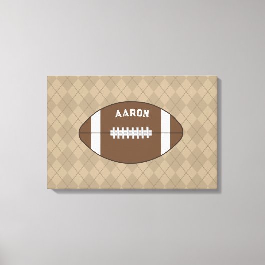 Personalized Football Wall Art Decor キャンバスプリント (正面)