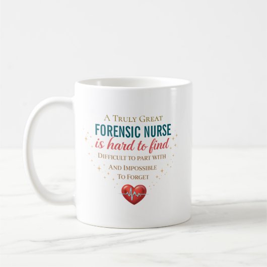 Personalized Forensic Nurse Appreciation Quote コーヒーマグカップ (左)