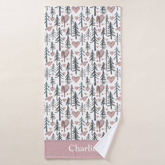 Personalized Forest Tree Kids バスタオル (バスタオル)
