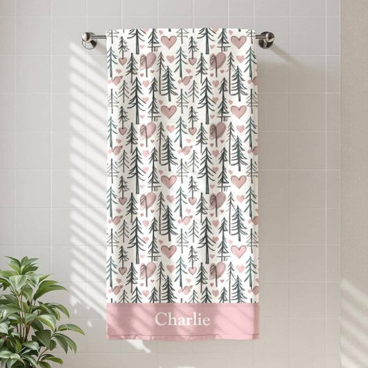 Personalized Forest Tree Kids バスタオル