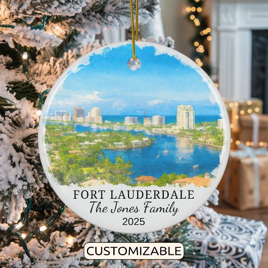 Personalized Fort Lauderdale Ornament, Florida セラミックオーナメント