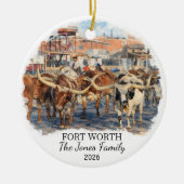 Personalized Fort Worth Ornament, Custom Texas セラミックオーナメント (正面)